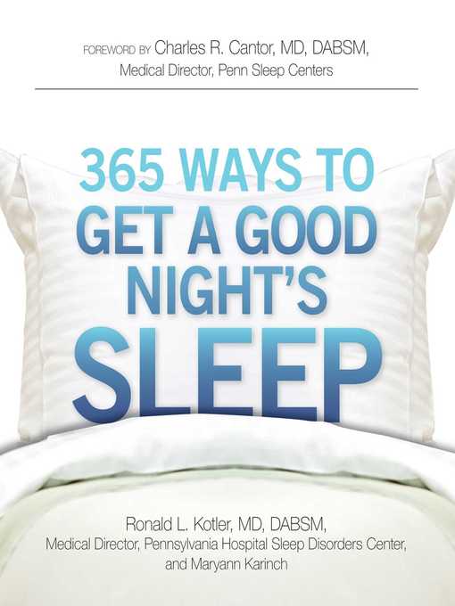 Title details for 365 Ways to Get a Good Night's Sleep by Ronald L Kotler - Wait list